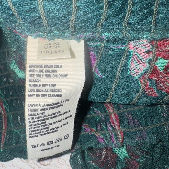 Free People Time For Shine Sheer Floral Ruffle long Sleeve Crop Top XS - Picture 12 of 14